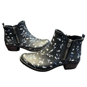* RESERVED**LUCKY BRAND Basel H2O RAIN Women Black Zip Rubber Rain Boots Size 8M